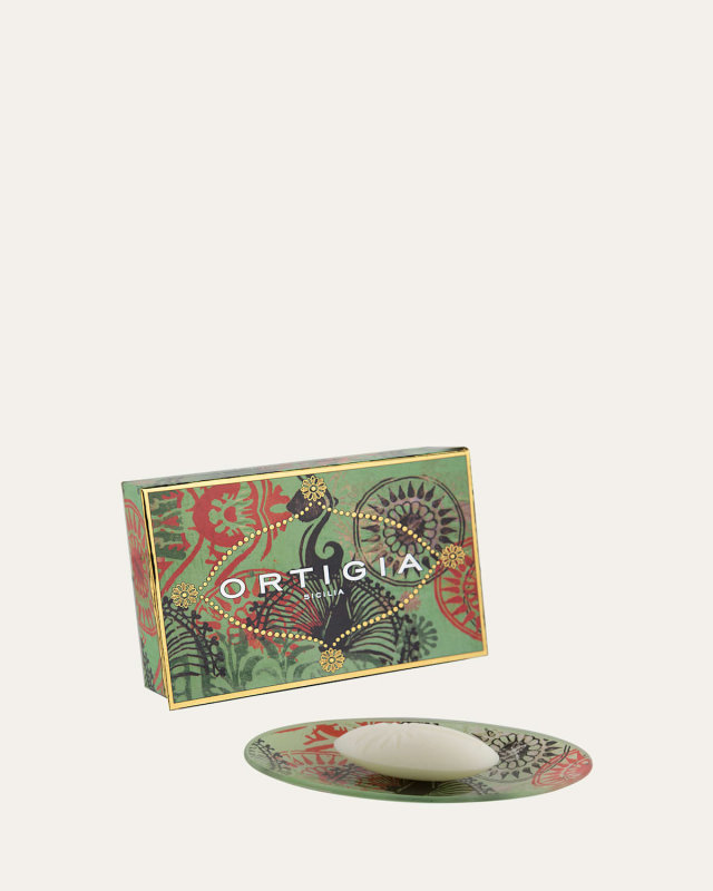 1.4oz Fico D India Glass Plate & Soap Set